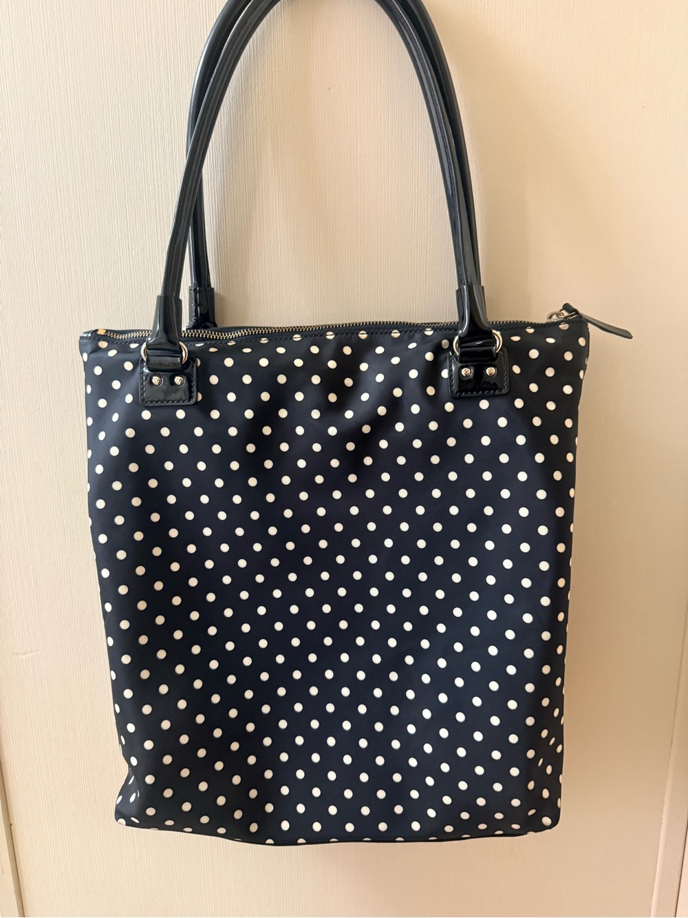 kate spade Navy and White Polka Dot Tote - Picture 4 of 8